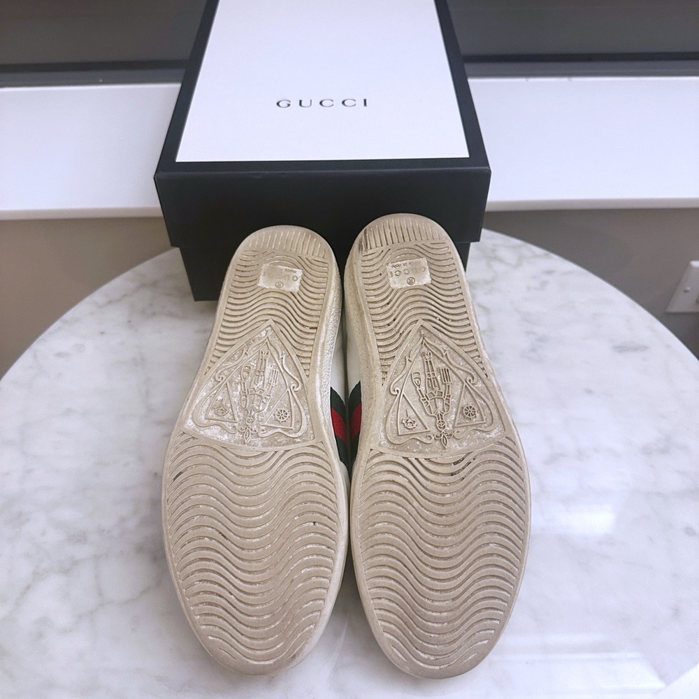Gucci Leather Ace Floral Embroidered Sneakers 36 - Picture 5 of 5